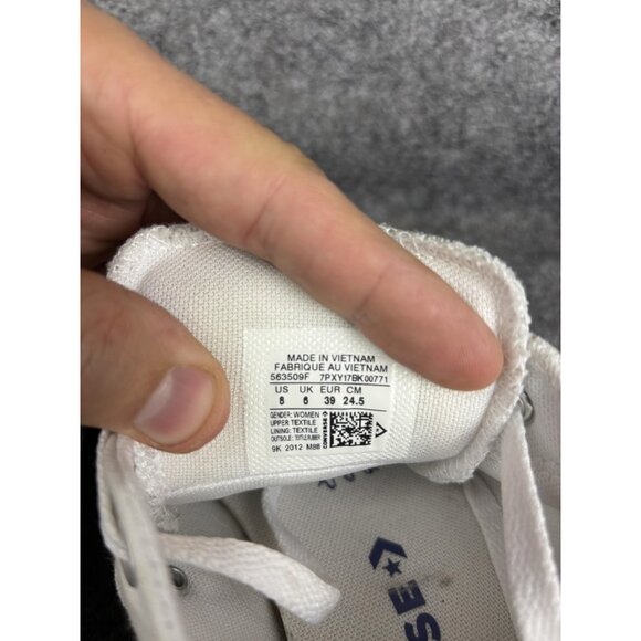 Converse Chuck Taylor All Star Shoes Womens Size 8 White Low Top Canvas Casual - Picture 6 of 8